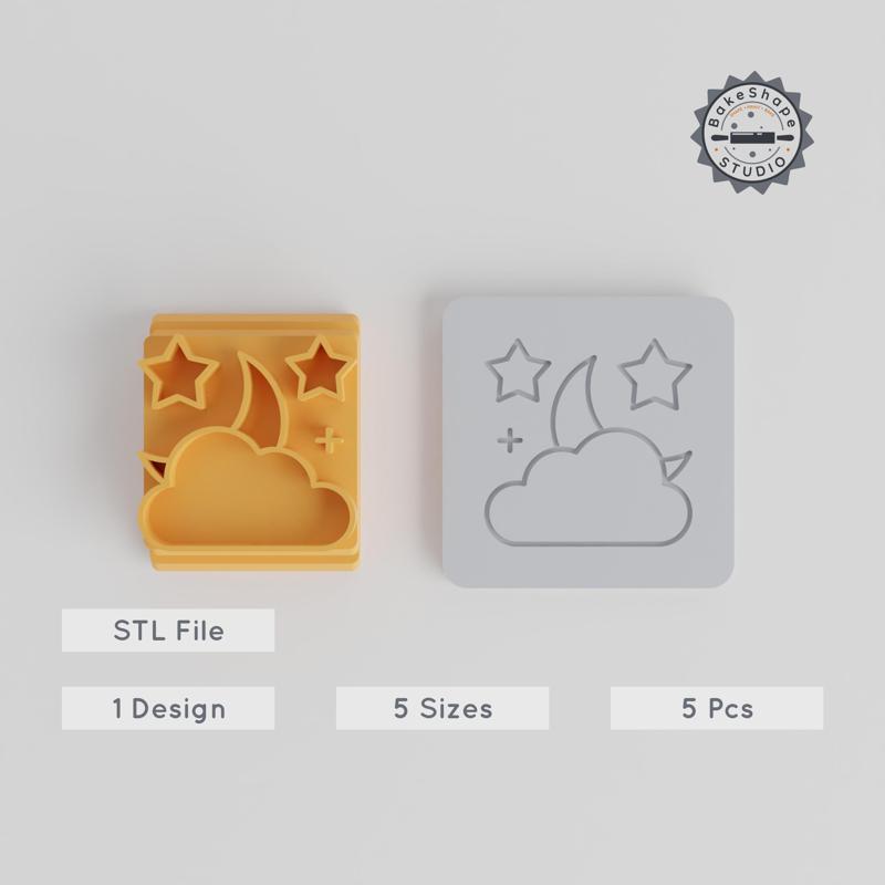 Halloween Night Stamp Tile Set, 5 Size Motifs for Clay, Cookies & Fondant, Perfect for Spooky Decor