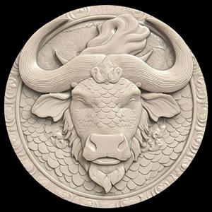 3D Model STL File for CNC Router/Laser & 3D Printer A Buffalo with Dragon Scales Blowing Steam Out of Its Nose 2
