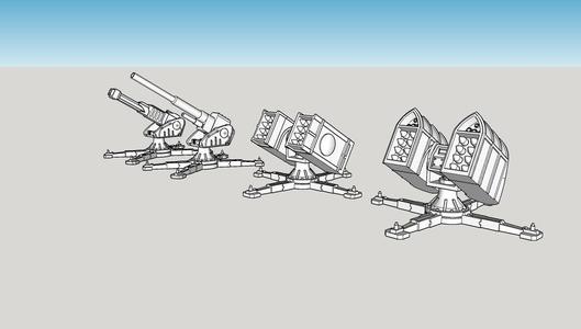 Cannon missile launcher and rail gun set