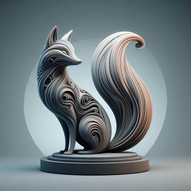 Stylized Fox Sculpture