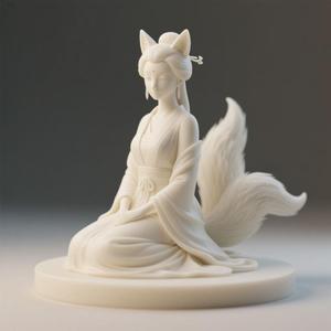 1146 Fox Spirit Woman in Pu Song Ling Style, beast, magic, creature, fantasy, wood, base, sword, warrior, wild, cat, monster, fox, godzilla, fair, witch, werewolf, horror, beast, gothic, troll