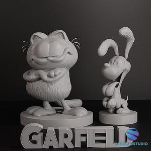 Garfield & Odie + Garfield Logo – 3D Model Fan Art Set