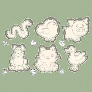 Animals cookie cutters - farm friends set / bundle - 6 pieces
