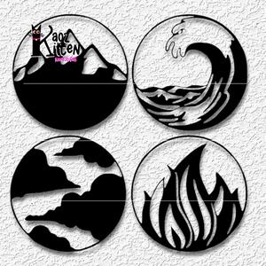 four elements wall art element wall decor 2d art minimalist pack