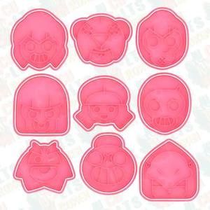 Brawl Stars Icons cookie cutter set of 9