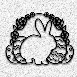 EASTER BUNNY EGGS WALL ART GARDEN RABBIT HOME DECOR