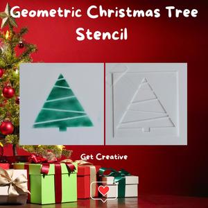Geometric Christmas Tree   Stencil