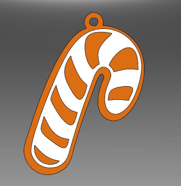 Candy Cane Keychain Ornament for Christmas Tree