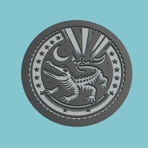 Alligator Medallion Alligator 3d Print Model