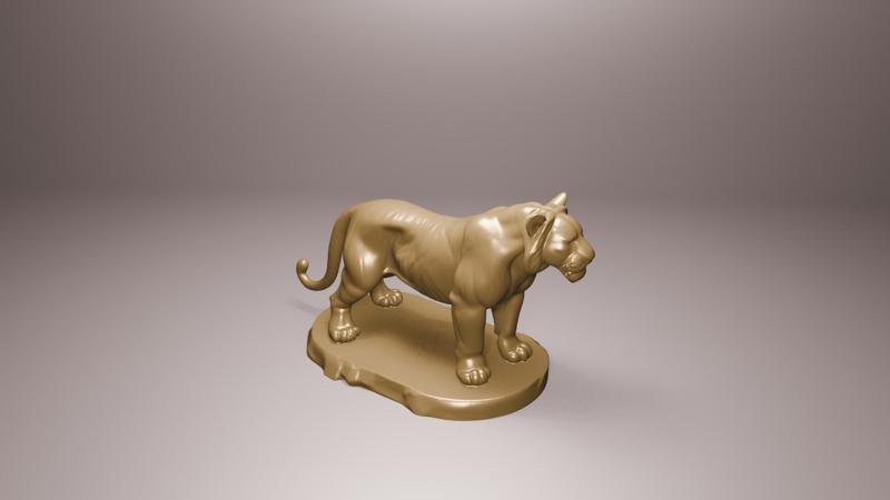 Cute Tiger 3D Model – STL for 3D Printing – Playful Animal Figurine