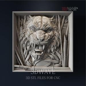 Tiger 3d stl file for CNC