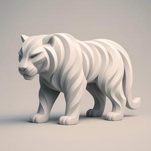 Minimalist Abstract Tiger Statue