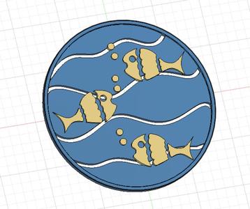 Coaster with ocean theme plus holder