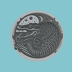 Crocodile Medallion Crocodile 3d Print Model