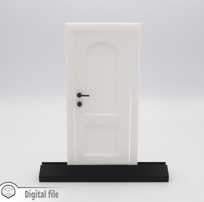 1:12 miniature Functional Door style 1 3d stl file