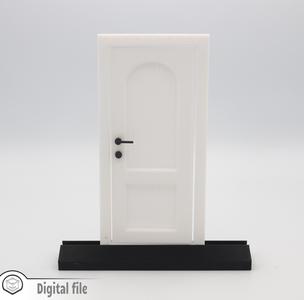 1:12 miniature Functional Door style 1 3d stl file