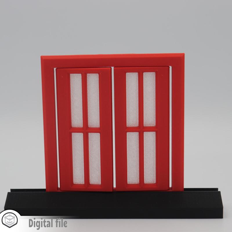 1:12 miniature Functional Double windows style 7 multi-color and multi-material features