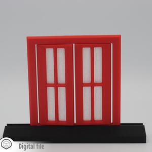 1:12 miniature Functional Double windows style 7 multi-color and multi-material features