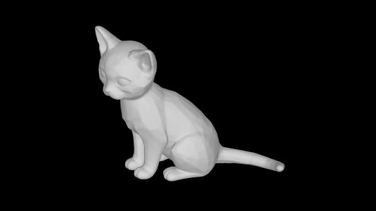 Pickle the Playful Kitten - A Timeless 3D Art Piece
