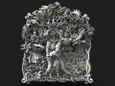 3D Model STL File for CNC Router Laser & 3D Printer Magic Tree of Tales