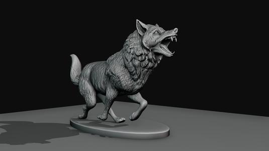 wolf running roaring stl