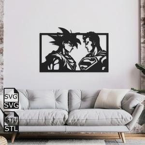 Dragon Ball Goku Superman 2D Wall Art STL SVG