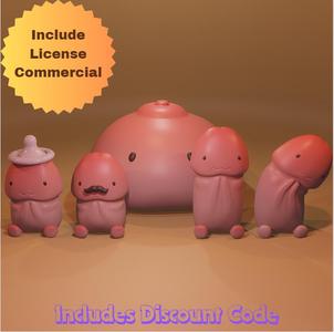 COLLECTION OCHINCHIN CUTE FIGURE/ PENIS CUTE FIGURE + CHICHI FREE FIGURE + COMMERCIAL LICENSE