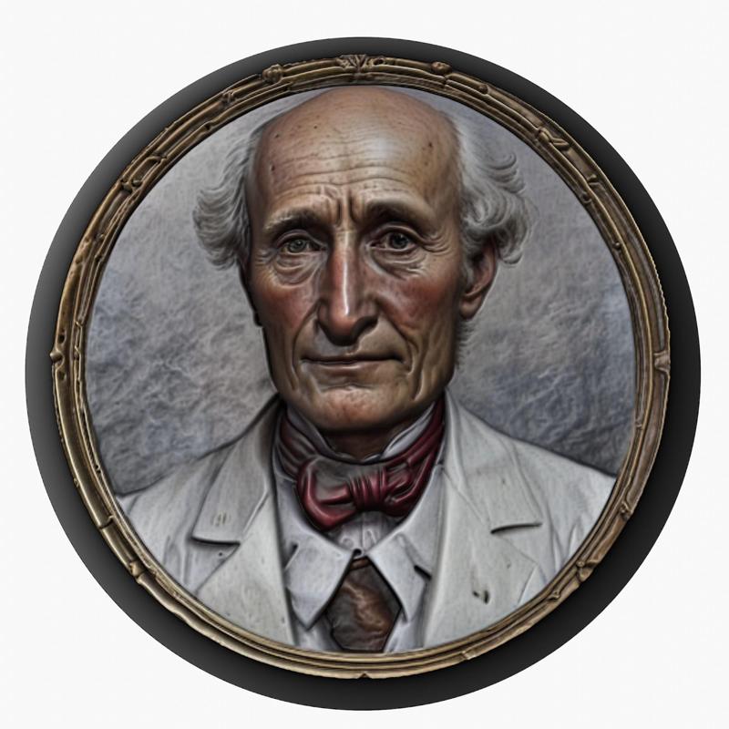 John Stuart Mill medallion pendant