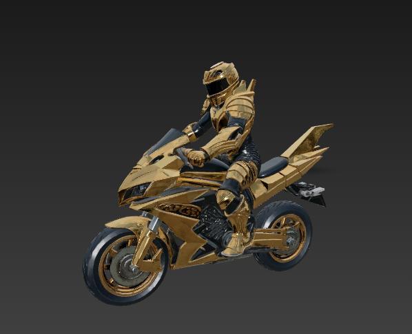 MOTORCYCLE AND BIKER (INCLUDES TEXTURES)