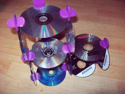 reuse old cd`s as a shelf /rack Regal aus alten CDs recycle cd