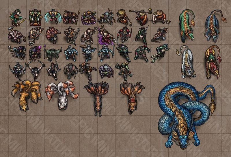 Divine Dynasty Virtual Tabletop Token Set / VTT Tokens Collection