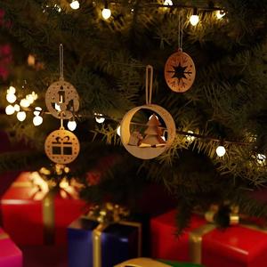 Christmas Bauble with christmas tree and gift, Christmas scene