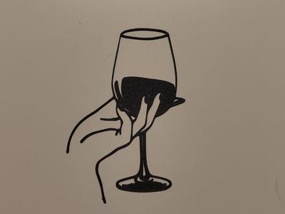 wine glass line art