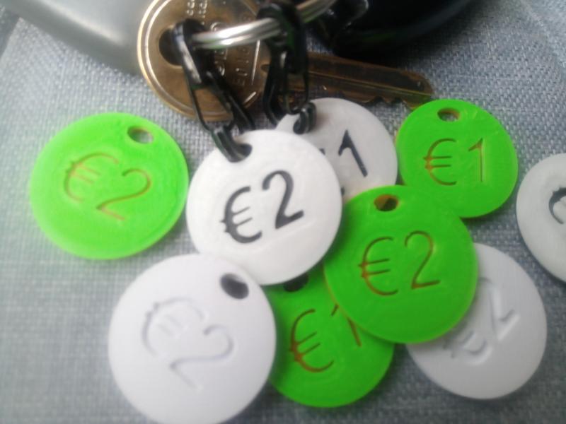 Euro shopping trolley tokens / coins