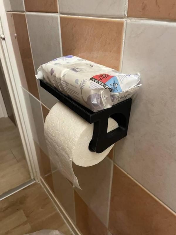 Toilet paper and wipes holder