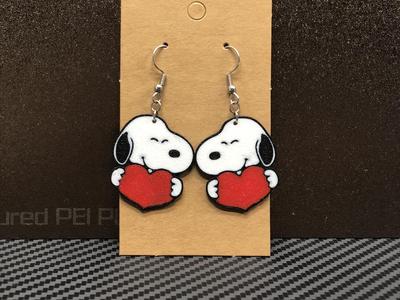 Snoopy Heart Valentines earrings