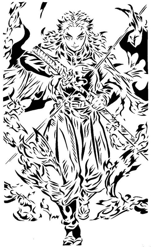Kyojuro Rengoku stenci 3