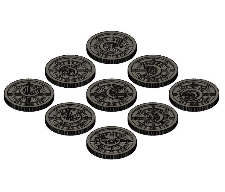 Mistborn Allomantic Metal Coins (1-9)