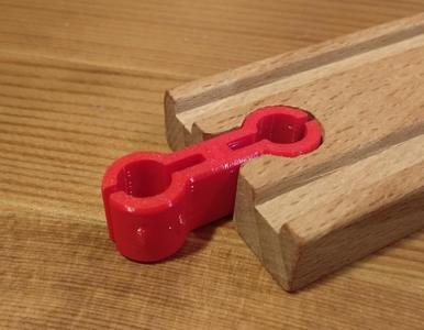 Wood train track connectors