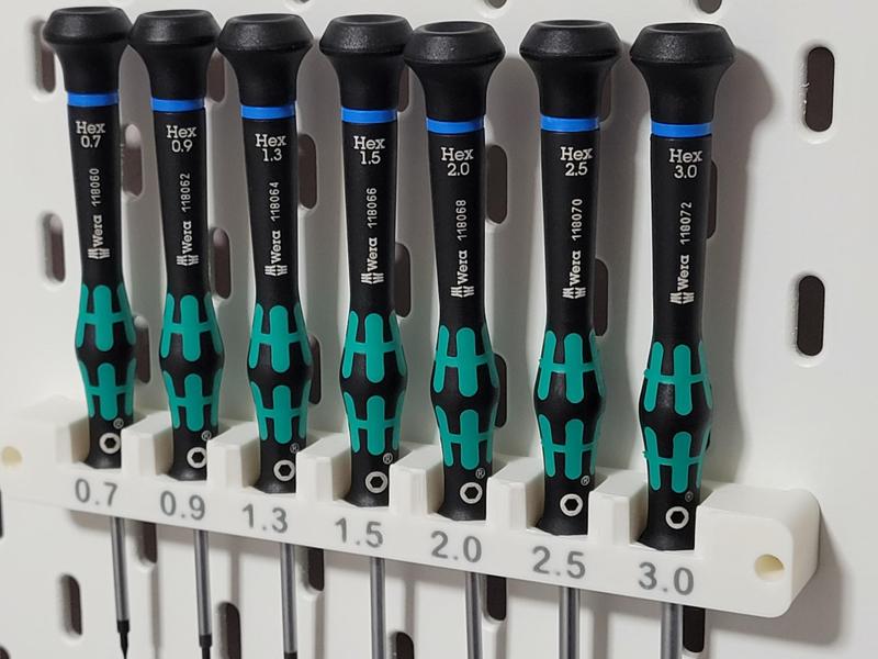 IKEA SKADIS Tool Holder, WERA -  7Pc Hex Metric Micro Screwdriver Set