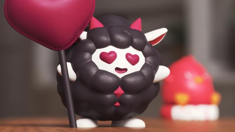 ♡♡♡ LOVING LAMBALL with a big heart , the cute kawaii sheep / goat from the game Palworld