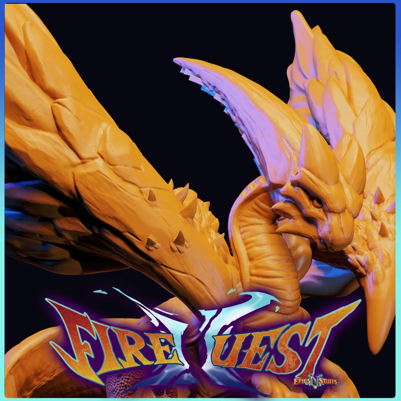 Dragon God, Fire Quest II Statue - Pre-Supported