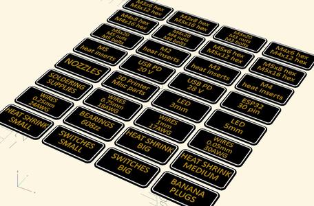 Parametric labels generator (OpenSCAD)