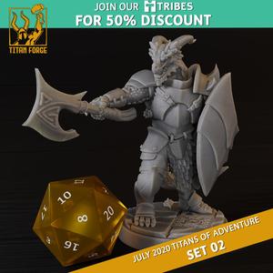 Dragonborn Male Fighter - RPG Hero Character D&D 5e - Titans of Adventure Set 02
