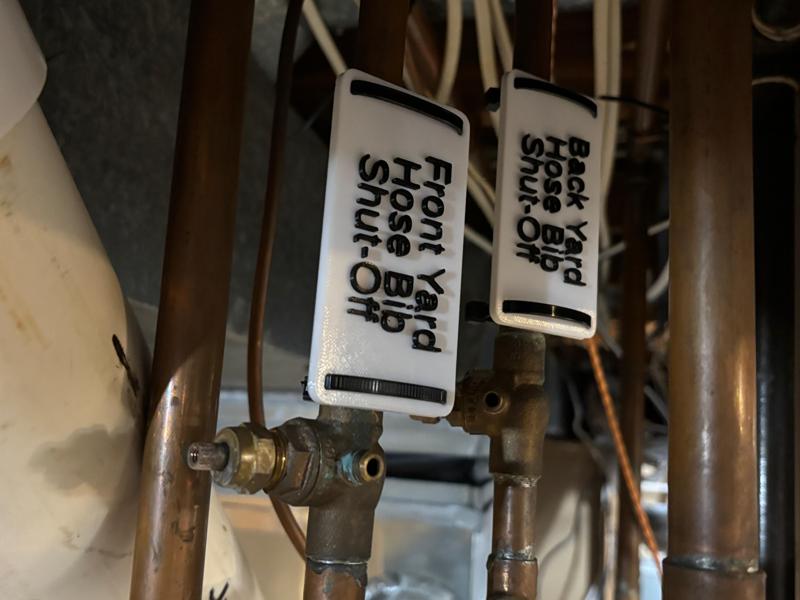 Shut-Off Valve Labels