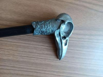 Cane topper and ferrule raven skull (Kaz Brekker book cosplay)