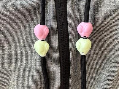 Alien head Hoodie Drawstring Beads