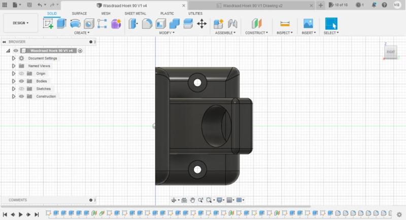Washing thread angle 90°