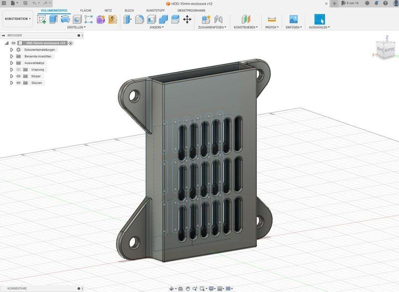2,5" HDD 15mm Vesa100 case enclosure