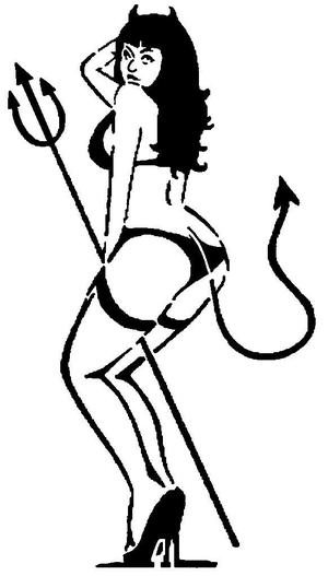 Devil Girl stencil 3